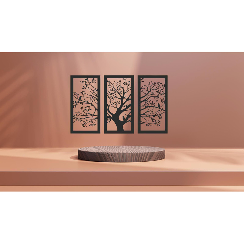 Tree wall art svg , dxf , EPS files, Plasma cut file, wall art dxf, Laser cut files, Glowforge files, Wall Art panel svg - 2.jpg