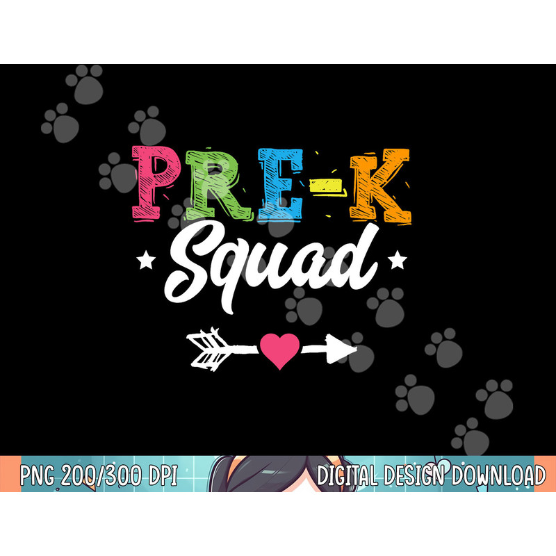 Pre-K Squad Teacher Student Kids Preschool Back To School png, sublimation.jpg