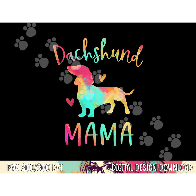 Dachshund Mama Colorful Doxie Gifts Dog Mom png, sublimation copy.jpg