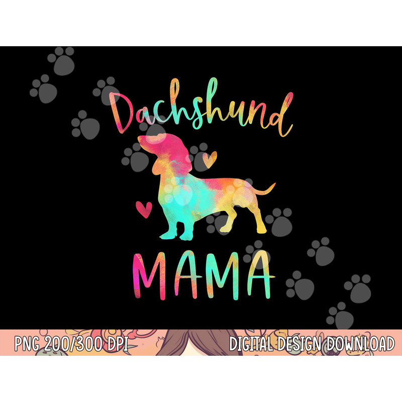 Dachshund Mama Colorful Doxie Gifts Dog Mom png, sublimation copy.jpg
