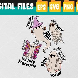 Ghost Friends OT Scope Occupational Therapy Halloween Svg, Eps, Png, Dxf, Digital Download