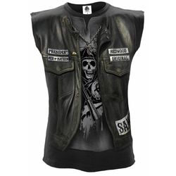 Spiral Direct Jax Wrap Allover Licensed Sleeveless Top/Sons of Anarchy/Redwood Samcro