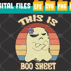 This Is Boo Sheet Ghost Retro Halloween Costume Svg, Eps, Png, Dxf, Digital Download