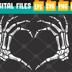 Skeleton Hands Heart Sign Retro Halloween Svg, Eps, Png, Dxf, Digital Download