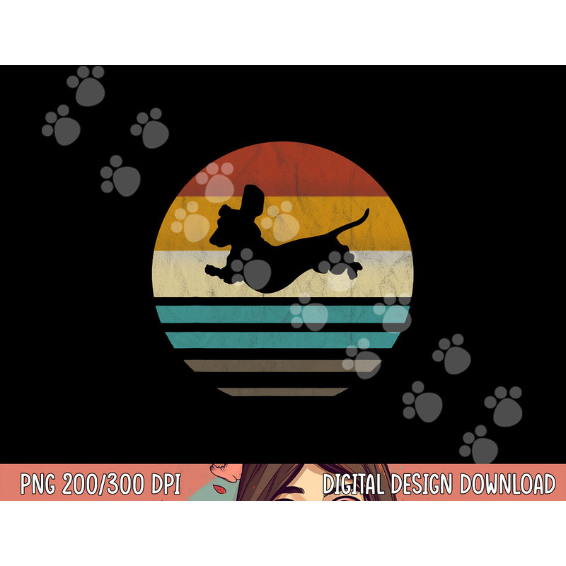 Dachshund Vintage Silhouette 60s 70s Retro grunge Dog Lover png, sublimation copy.jpg