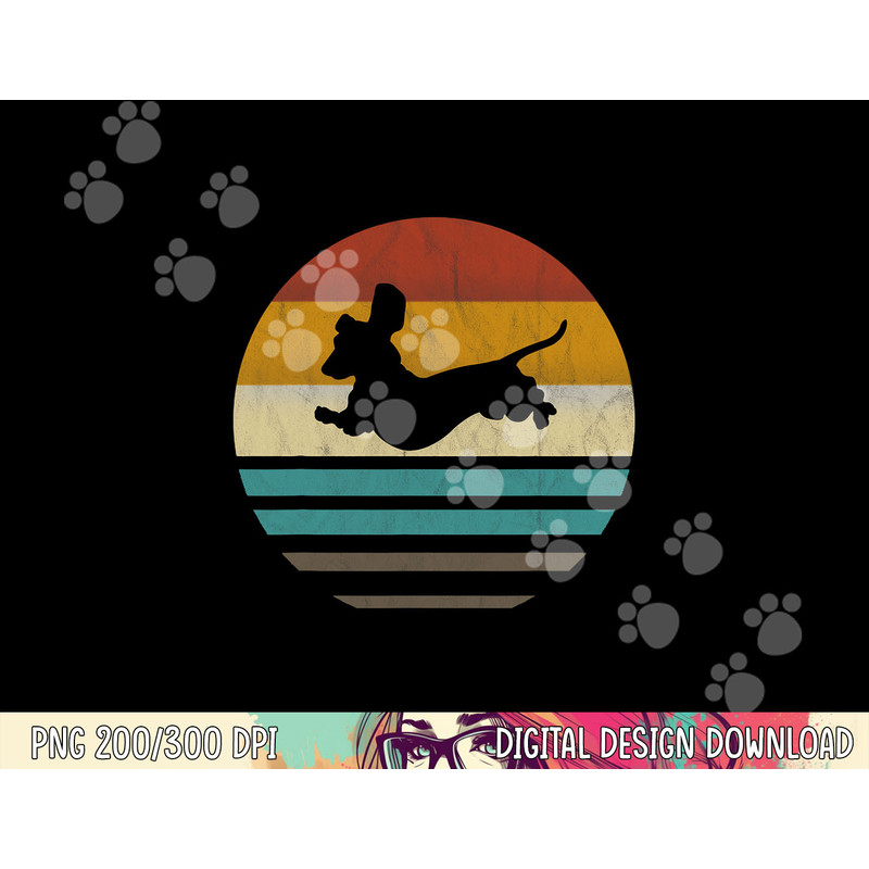 Dachshund Vintage Silhouette 60s 70s Retro grunge Dog Lover png, sublimation copy.jpg