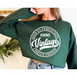 vintage 1986 svg, birthday svg, all original parts svg, limited edition, aged to perfection, svg cut file, png eps