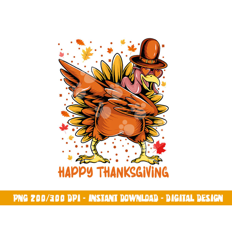 Happy Thanksgiving Dabbing Turkey Day Pilgrim Men Kids png, sublimation copy.jpg