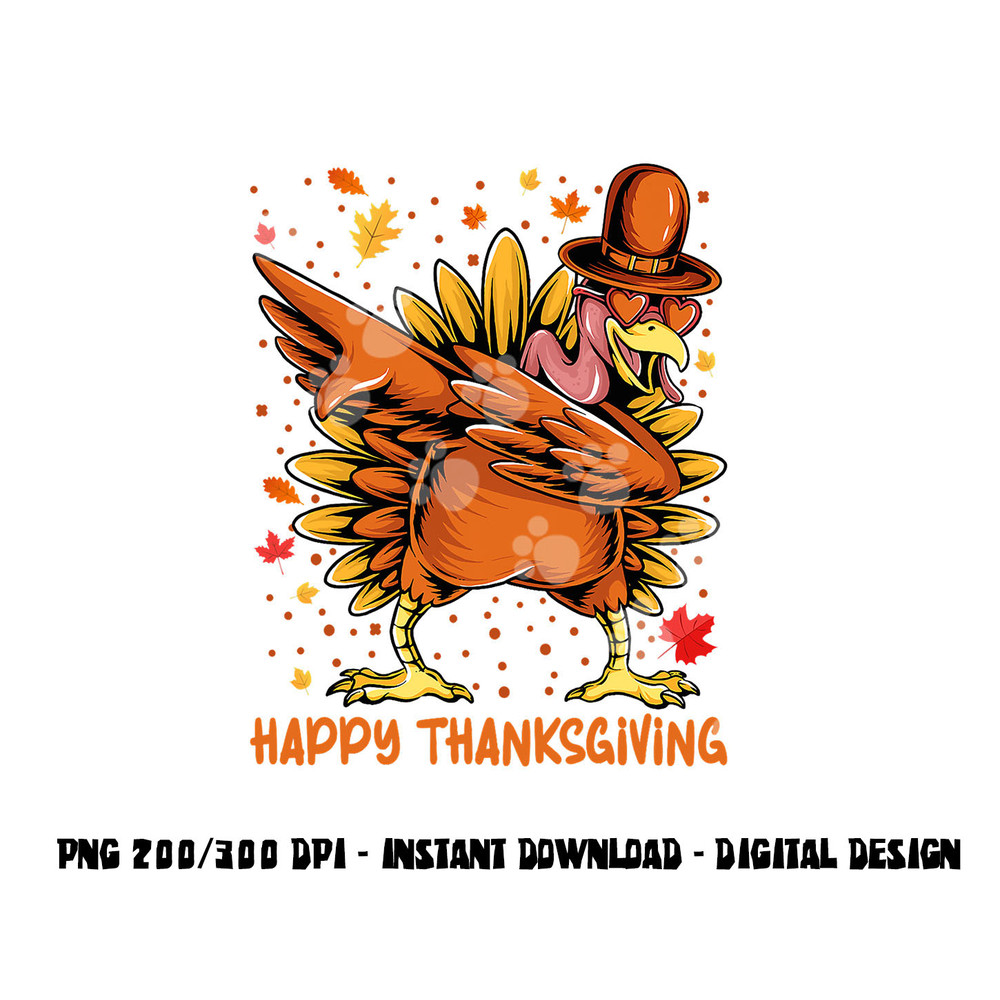 Happy Thanksgiving Dabbing Turkey Day Pilgrim Men Kids png, sublimation copy.jpg