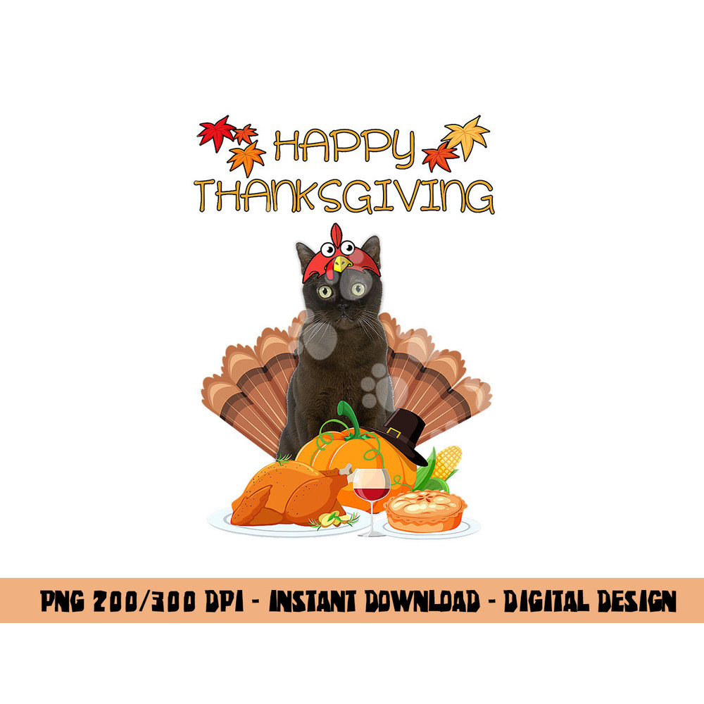 Happy Thanksgiving Day Burmese Cat Gift Funny Turkey png, sublimation copy.jpg