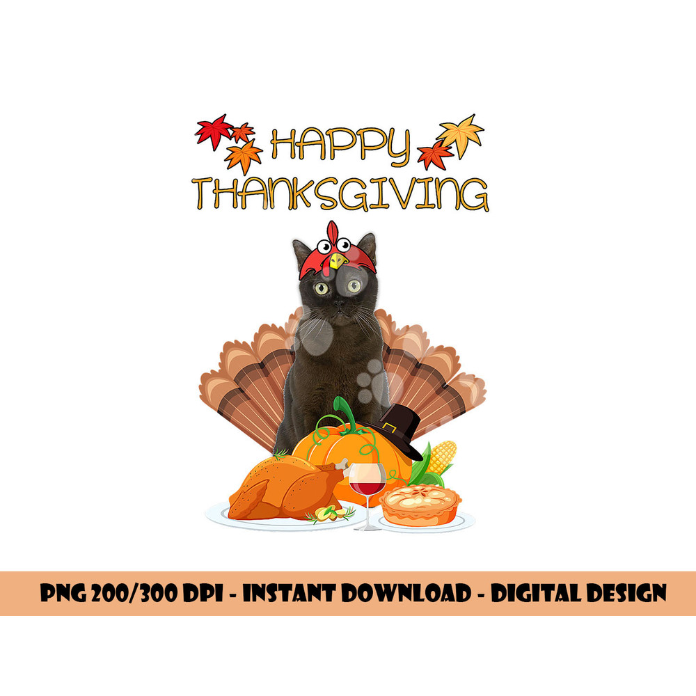 Happy Thanksgiving Day Burmese Cat Gift Funny Turkey png, sublimation copy.jpg