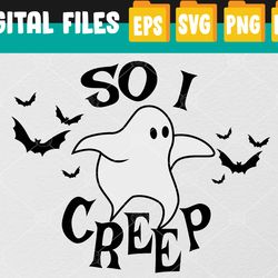 So I Creep Lyrics by TLC With a Ghost and Bats Image for Halloween | Instant and Easy  Svg, Eps, Png, Dxf, Digital Downl