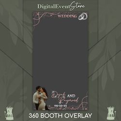 Overlay 360 Photobooth Rose Gold Wedding Custom Template with Photo Selfi 360 Silver Wedding Rings Videobooth Overlay
