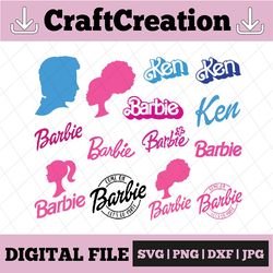 16 Svgs Bundle, Barbie Doll Svgs Logo, Cricut Digital Download Cut File