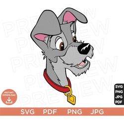 The Tramp Dog Vector SVG Lady and the Tramp SVG Disneyland Ears SVG Vector in Svg Png Jpg Pdf format instant download, l