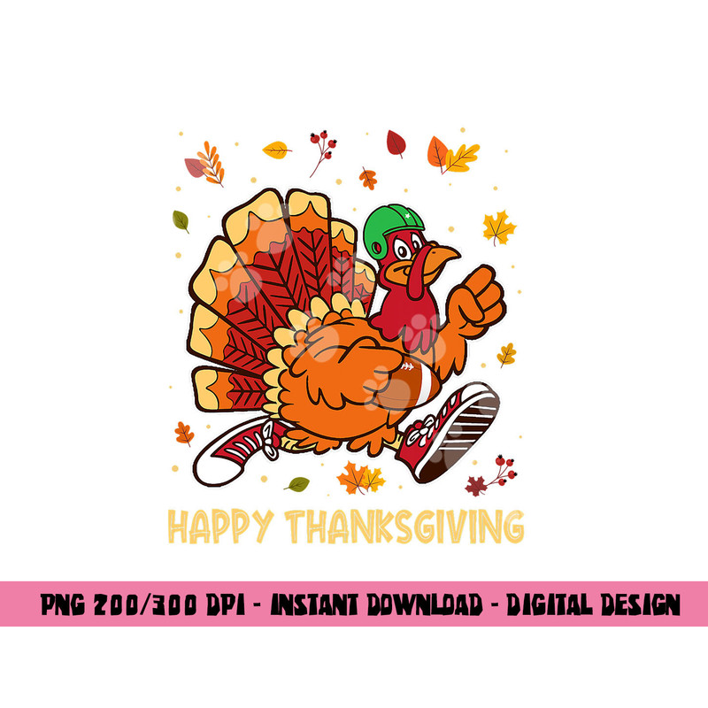 Happy Thanksgiving Turkey American Football Player Kids Boys png, sublimation copy.jpg