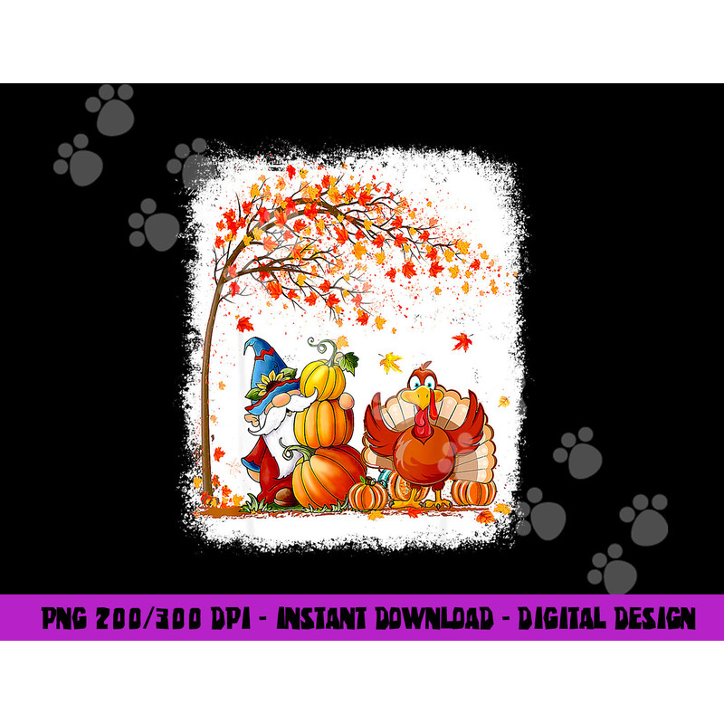 Happy Thanksgiving Turkey Gnome Pumpkin Autumn Fall Leaves png, sublimation copy.jpg