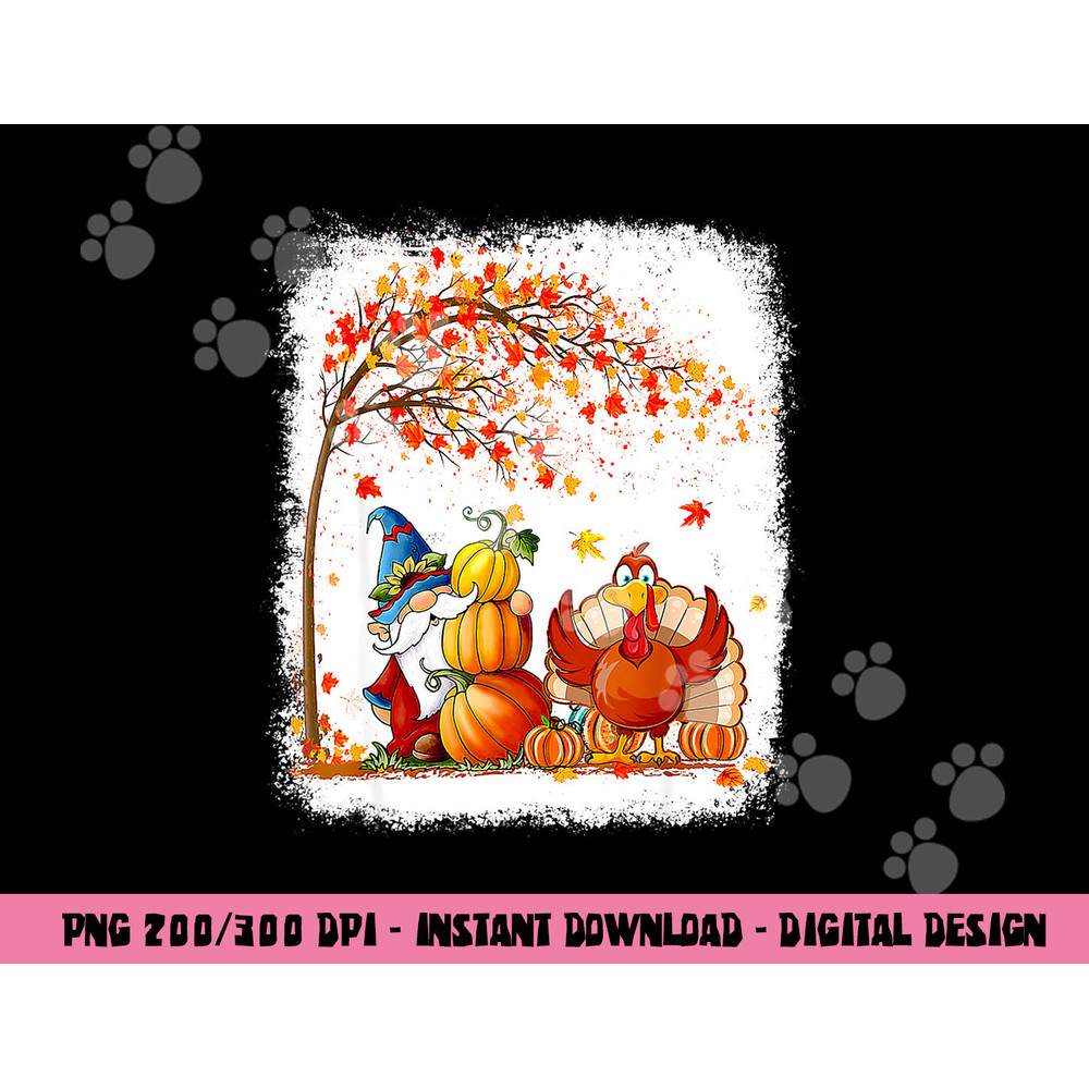 Happy Thanksgiving Turkey Gnome Pumpkin Autumn Fall Leaves png, sublimation copy.jpg