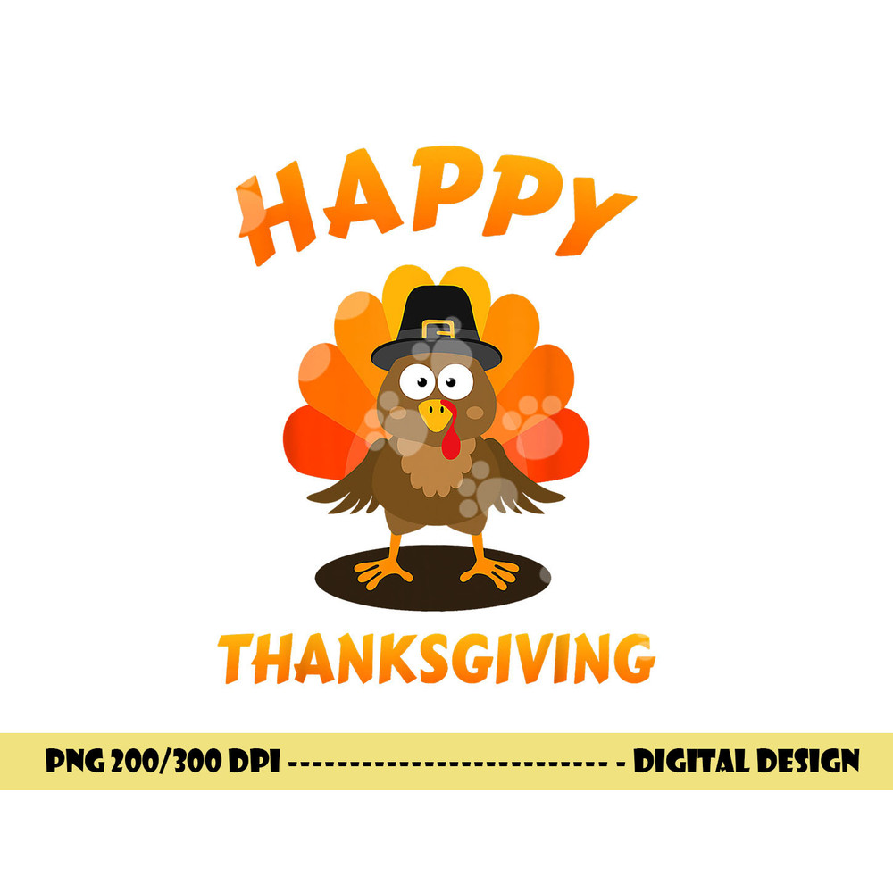 Happy thanksgiving with cute turkey for holiday season png, sublimation copy.jpg