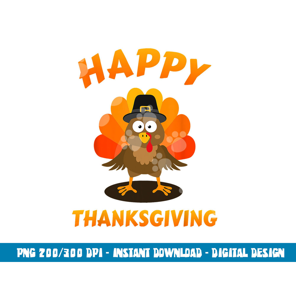 Happy thanksgiving with cute turkey for holiday season png, sublimation copy.jpg