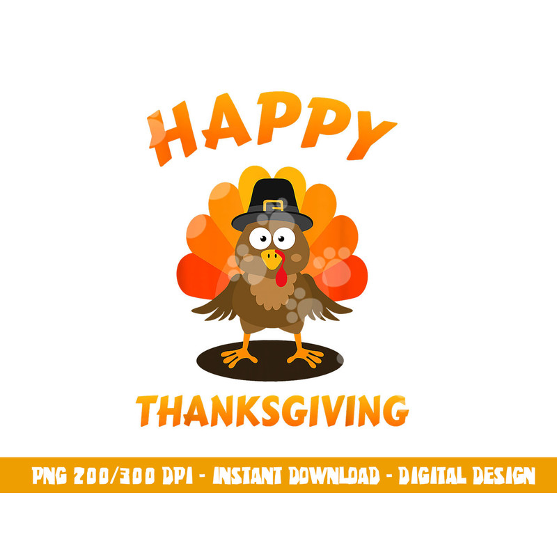 Happy thanksgiving with cute turkey for holiday season png, sublimation copy.jpg