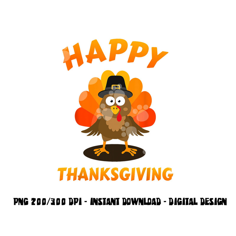 Happy thanksgiving with cute turkey for holiday season png, sublimation copy.jpg