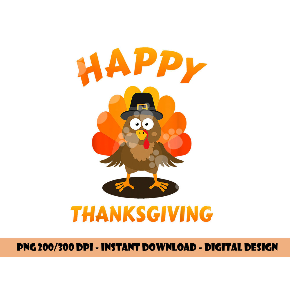 Happy thanksgiving with cute turkey for holiday season png, sublimation copy.jpg
