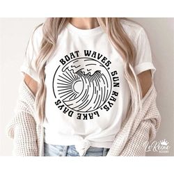 boat waves sun rays lake days svg png files, boat waves svg, lake days svg, lake life svg, lake life png, instant downlo