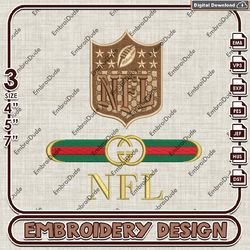 NFL Logo Gucci Embroidery Design, NFL Embroidery Files, NFL Team Embroidery, Machine Embroidery Designs,Digital Download