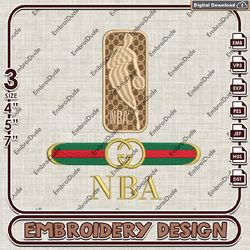 NBA Logo Gucci Embroidery Design, NBA Embroidery Files, NBA Team Embroidery, Machine Embroidery Designs,Digital Download