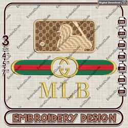 MLB Logo Gucci Embroidery Design, MLB Embroidery Files, MLB Team Embroidery, Machine Embroidery Designs