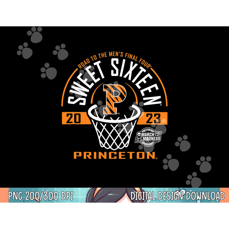 Princeton Tigers Sweet 16 2023 Basketball Black png, sublimation.jpg