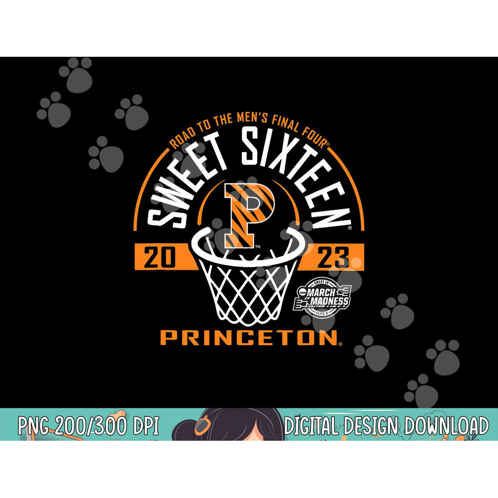 Princeton Tigers Sweet 16 2023 Basketball Black png, sublimation copy.jpg