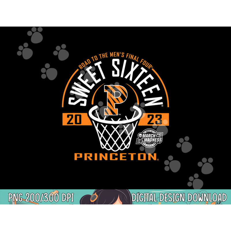 Princeton Tigers Sweet 16 2023 Basketball Black png, sublimation copy.jpg