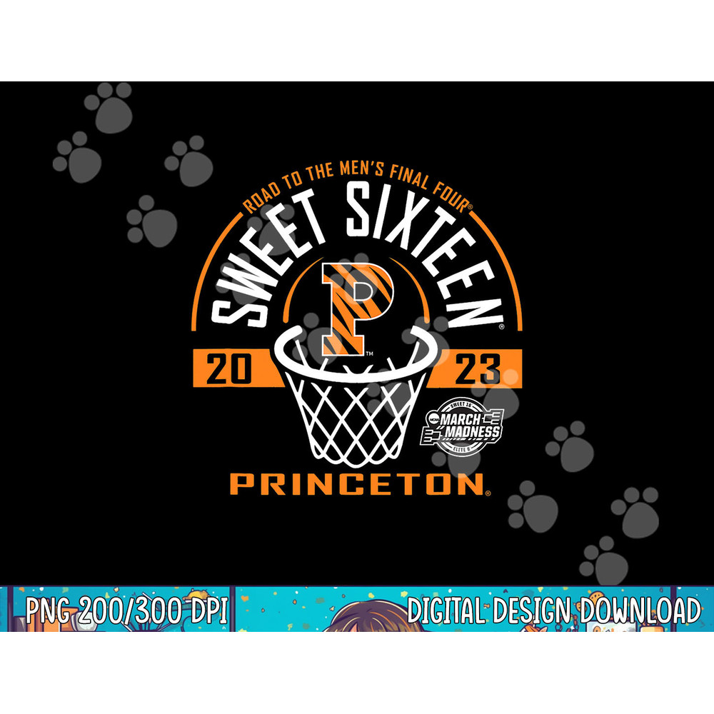 Princeton Tigers Sweet 16 2023 Basketball Black png, sublimation copy.jpg