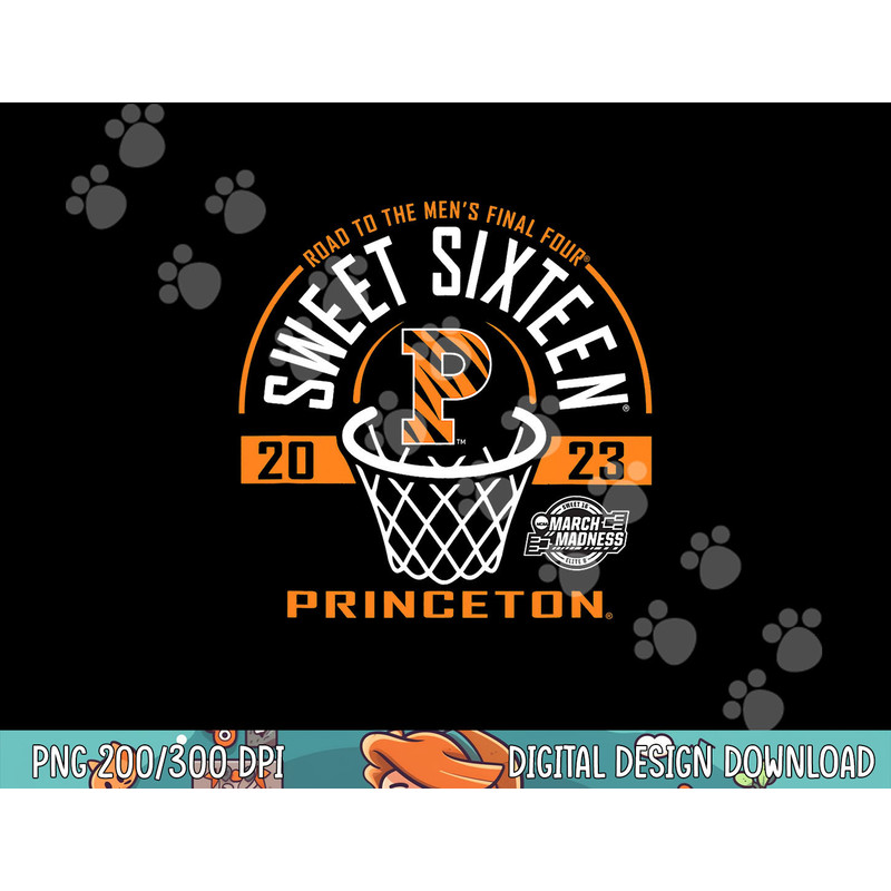 Princeton Tigers Sweet 16 2023 Basketball Black png, sublimation copy.jpg