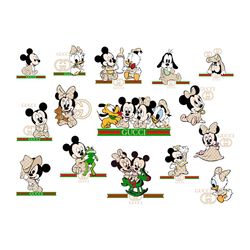 gucci disney baby bundle svg, brand svg, gucci svg, mikcey mouse svg, minnie mouse svg, digital download