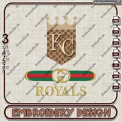 MLB Kansas City Royals Gucci Embroidery Design, MLB Team Embroidery Files, MLB Royals Machine Embroidery, MLB Designs