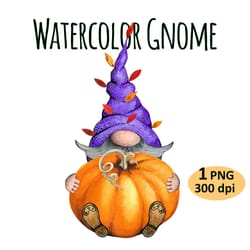 watercolor halloween gnome clipart png sublimation