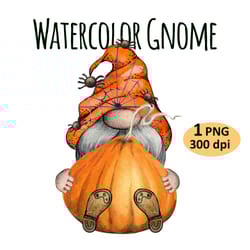 watercolor halloween gnome clipart png sublimation