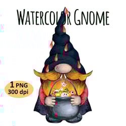watercolor halloween gnome clipart png sublimation
