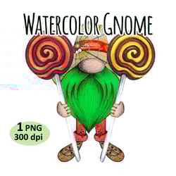 watercolor halloween gnome clipart png sublimation
