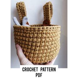 Pattern crochet basket for baby crib | Hanging basket