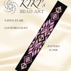 Loom bracelet pattern Native flair ethnic inspired Bead LOOM bracelet pattern in PDF - instant download
