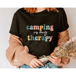 camping is my therapy svg png, retro, camping svg, camping shirt svg, camp life svg, adventure svg, funny camping svg, c