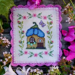 Fairy house cross stitch pattern Counted cross stitch PDF download Magic cross stitch chart FairyTale cross stitch