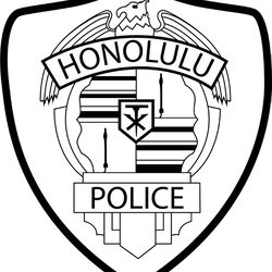 hawa honolulu police badge vector file black white vector outline or line art file