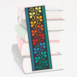 Cross stitch bookmark pattern Floral, Bookmark embroidery pattern, Vintage cross stitch, Gift for book lover