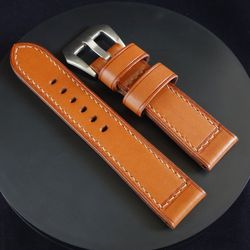 TAN watch strap for Panerai, watchband PAM style, watchstrap beige color, genuine leather, handmade