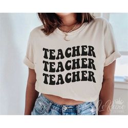 teacher vibes svg, retro teacher svg, wavy letters svg, teacher love svg, teacher life svg, svg cut file, cricut, digita